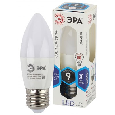 лампа светод ЭРА  LED smd B35-9w-840-E27 - фото 8520