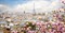 13-0563-PR Декор. панно на флизе Париж в цветах 2,5*1,3м - фото 13430
